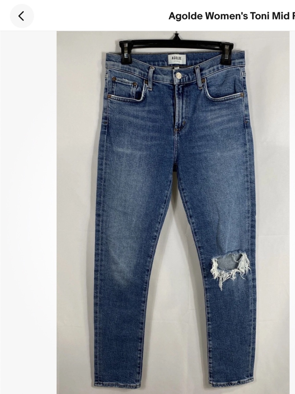 Agolde Blue Denim copped distressed Jeans